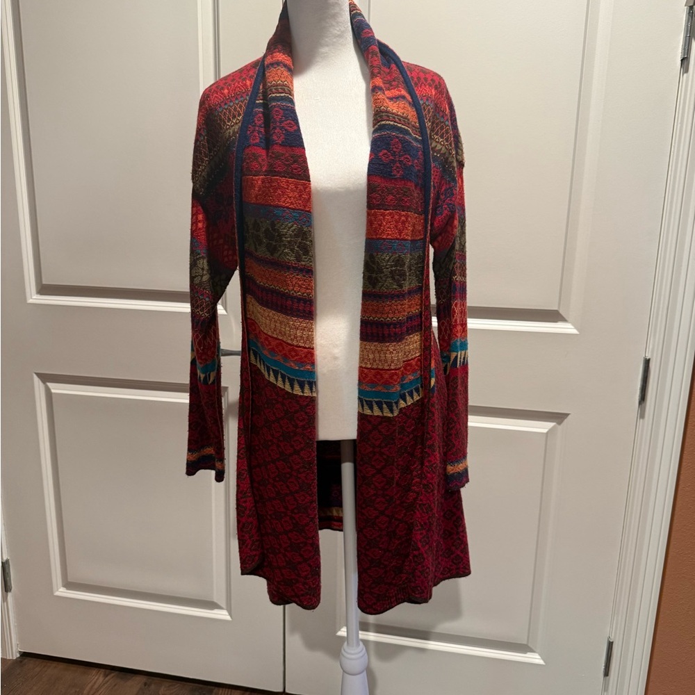 IVKO Red and Blue Patterned Cardigan